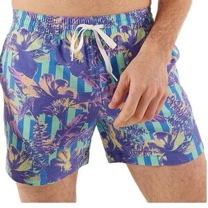 Chubbies The Sunday Liners Seersucker Swim Shorts Small‎ 5.5” Tropical